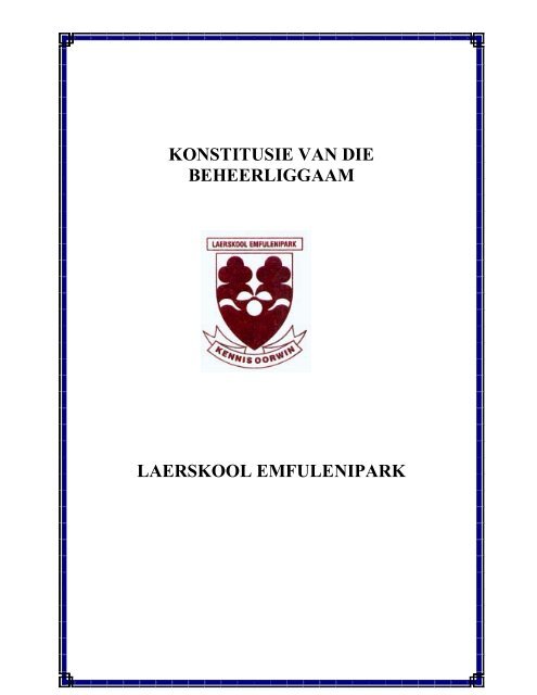 konstitusie van die beheerliggaam laerskool emfulenipark