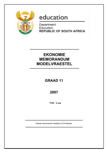 ekonomie memorandum modelvraestel graad 11 2007