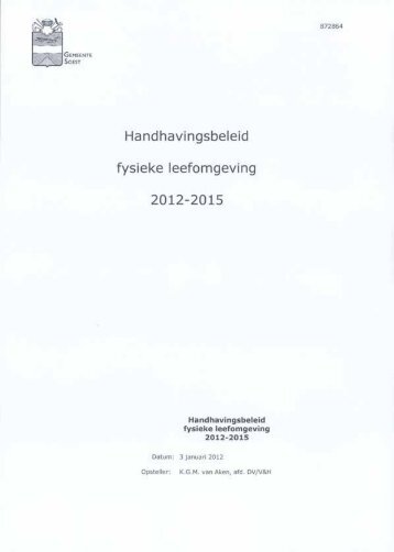 het handhavingsbeleid voor de periode 2012-2015 - Gemeente Soest