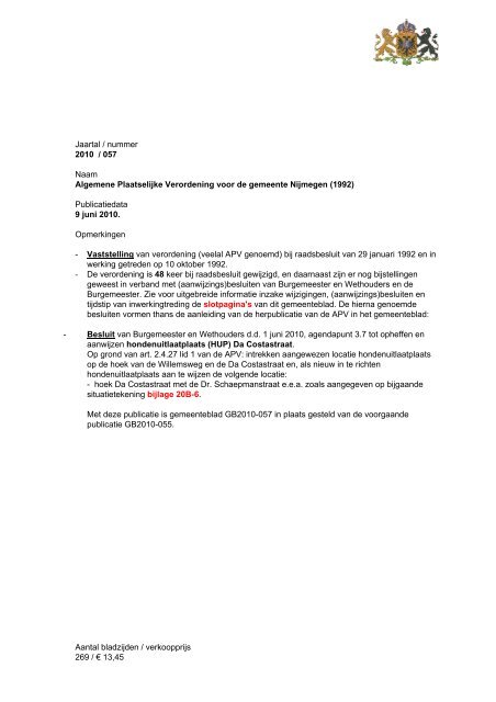Apv Gemeente Nijmegen
