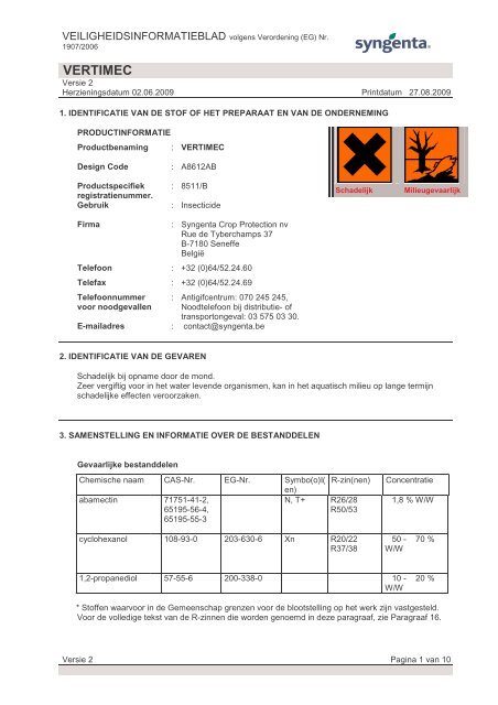 VERTIMEC - Syngenta