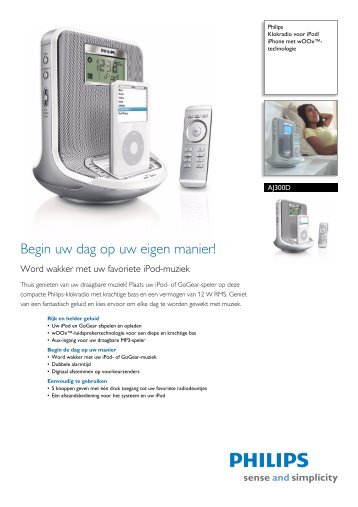 AJ300D/12 Philips Klokradio voor iPod/iPhone met wOOx ...