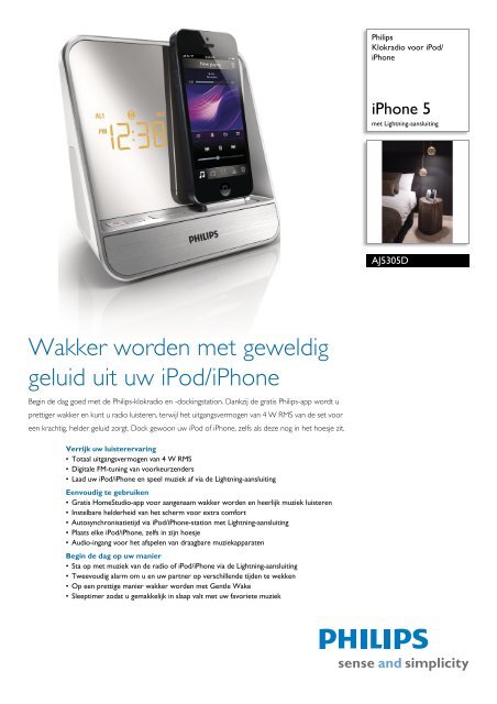 AJ5305D/12 Philips Klokradio voor iPod/iPhone