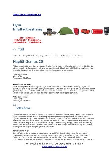 Hyra friluftsutrustning Tält Haglöf Genius 20 Tältkåtor - Your adventure