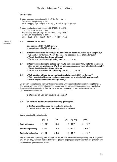 Chemisch rekenen & zuren en basen - Wisnet