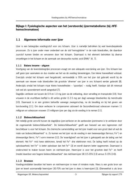 Voedingsadvies bij HFE-hemochromatose - Wageningen UR