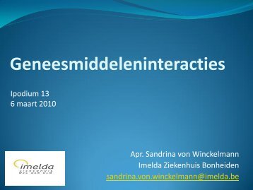 Geneesmiddeleninteracties - Imelda