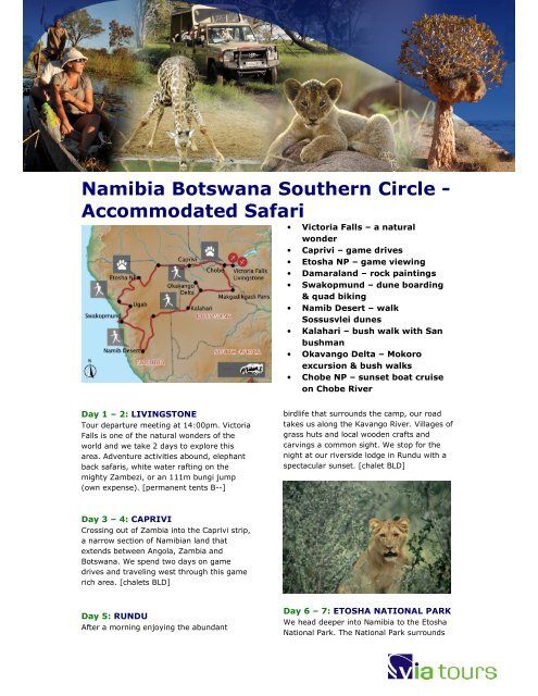 Namibia Botswana Southern Circle - Accommodated Safari