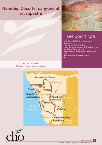 Namibie, Déserts, canyons et art rupestre Les points forts - Clio