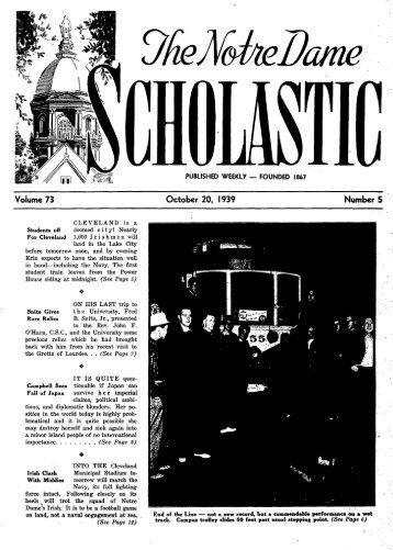 Notre Dame Scholastic, Vol. 73, No. 05 -- 20 October 1939