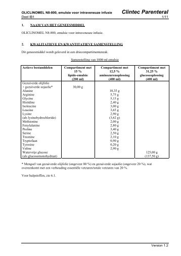 OLICLINOMEL N8-800, emulsie voor intraveneuze infusie - Baxter