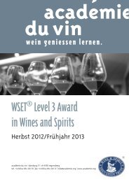 WSET Level 3 Award in Wines and Spirits - Académie du Vin