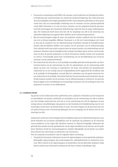 TRENDS IN SLIBONTWATERING - Stowa