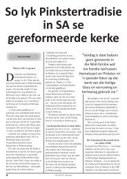 So lyk Pinkstertradisie in SA se gereformeerde kerke - Bybel-Media