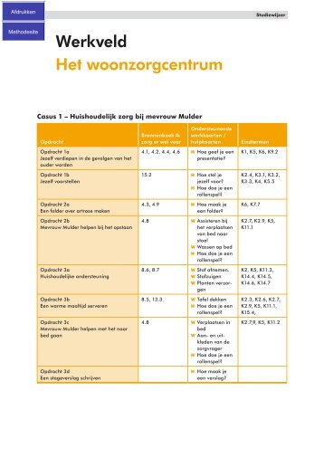 Werkveld Het woonzorgcentrum - Ik zorg er wel voor