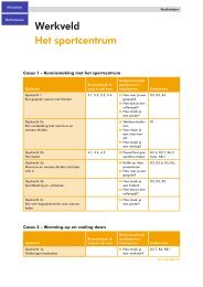 Werkveld Het sportcentrum - Ik zorg er wel voor