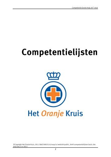 Competentielijsten - Het Oranje Kruis