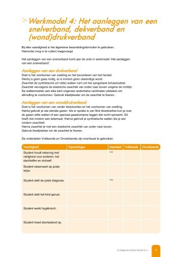 Werkmodel 4: Het aanleggen van een snelverband ... - Factor-E