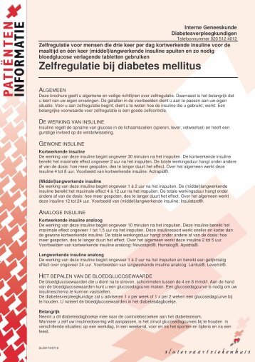Zelfregulatie diabetes mellitus bij 4x daags insuline gebruik