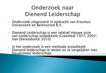 Onderzoek naar dienend leiderschap - Berenschot