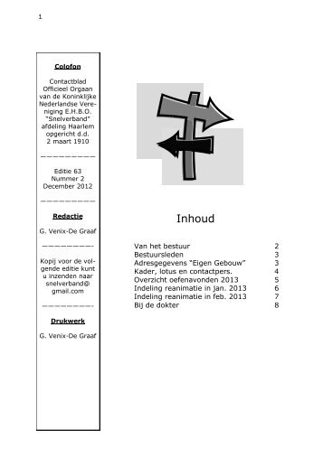 Editie 63, nummer 2, december 2012 - EHBO Vereniging Snelverband