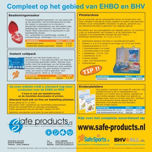 Controle & aanvullen verbandkoffers - Safe Products