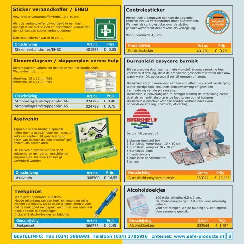Controle & aanvullen verbandkoffers - Safe Products