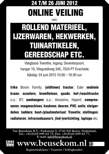 ONLINE VEILING - Veiling - Van Beusekom