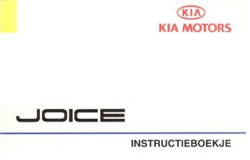 Instructieboekje Joice - Kia