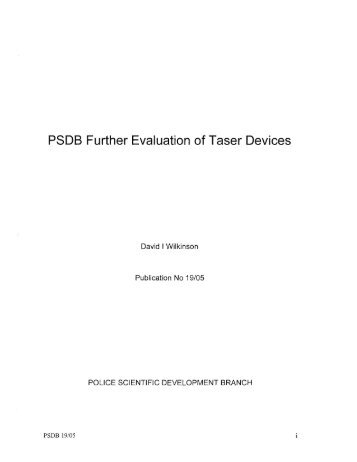 PSDB Further Evaluation of Taser Deviees - Canadian Association ...