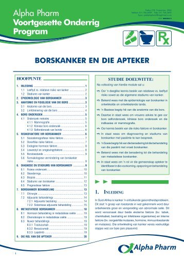 2. epidemiologie van borskanker - insightcpd.co.za