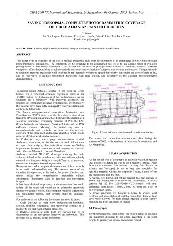 saving voskopoja, complete photogrammetric coverage of ... - CIPA