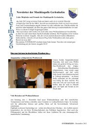 Newsletter der Musikkapelle Gerlenhofen