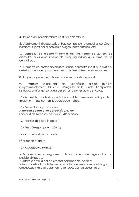 PLEC DE PRESCRIPCIONS TÈCNIQUES (PPT ... - Grup SAGESSA