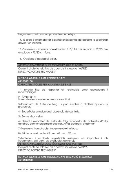 PLEC DE PRESCRIPCIONS TÈCNIQUES (PPT ... - Grup SAGESSA