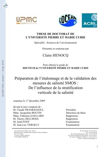 Préparation de l'étalonnage et de la validation - HAL MNHN