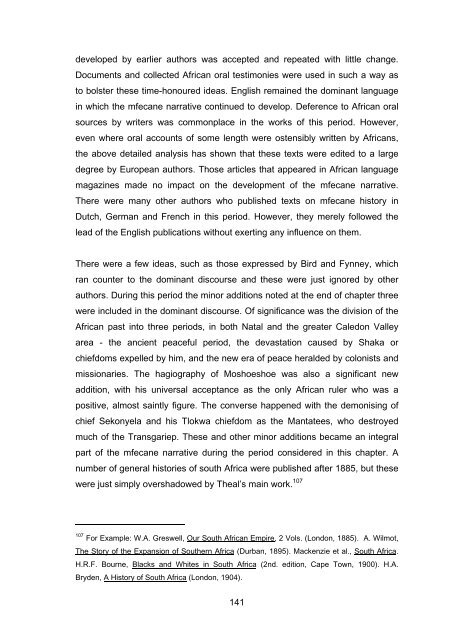 The Historiographical Development of the Concept “mfecane” and ...