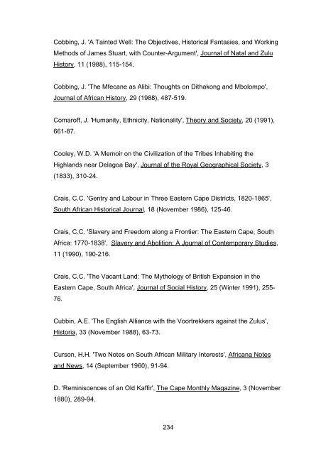 The Historiographical Development of the Concept “mfecane” and ...