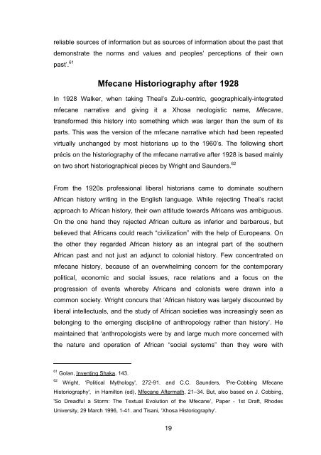 The Historiographical Development of the Concept “mfecane” and ...