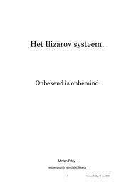 Ilizarov, onbekend is onbemind. - Orthopedie Pellenberg