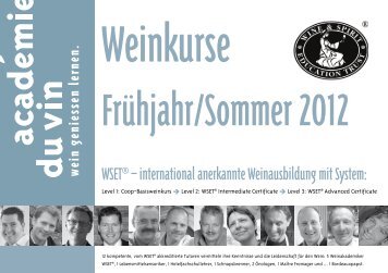 WSET® – international anerkannte ... - Académie du Vin