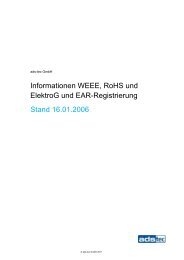 WEEE, RoHS und ElektroG und EAR-Registrierung - ads-tec