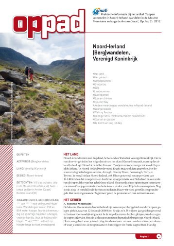 noord-ierland (berg)wandelen, Verenigd Koninkrijk - Op Pad