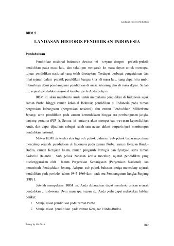 landasan historis pendidikan indonesia