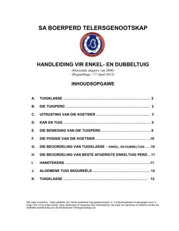 Enkel- en Dubbeltuig Handleiding Single and Double Harness Manual