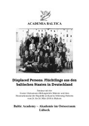 Displaced Persons. Flüchtlinge aus den ... - Academia Baltica