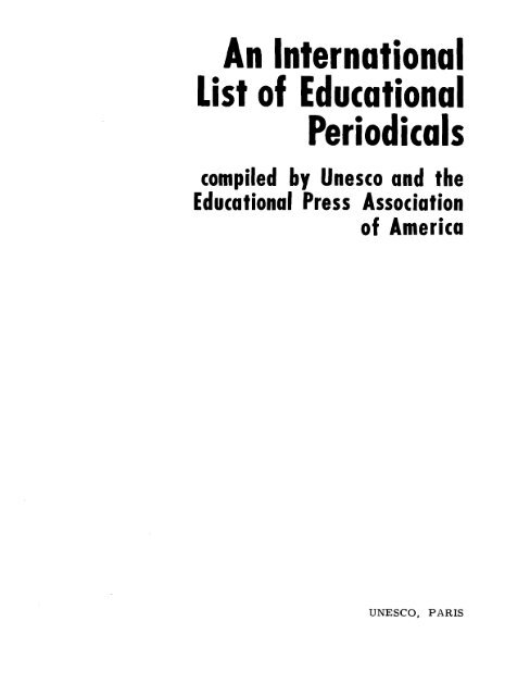 An International List Of Educational Periodicals Unesdoc Unesco