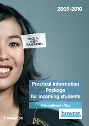 Practical Information Package for incoming students - Howest.be