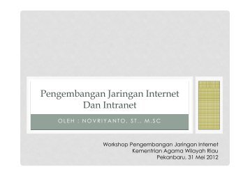 Pengembangan jaringan Internet dan Intranet - Kanwil Kemenag Riau
