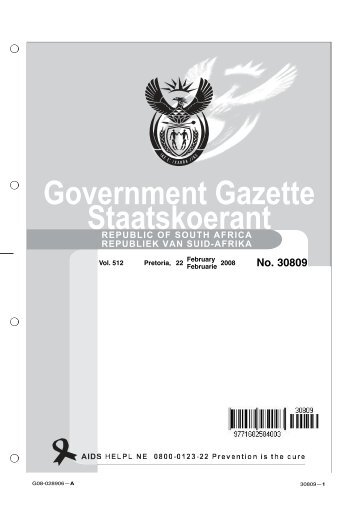 Government Gazette Staatskoerant REPUBLIC OF SOUTH ... - Cipro